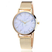Load image into Gallery viewer, Women Marble Gold Silver Mesh Band Wrist Watch Digtal Quartz Watches Casual Fashion Rose Gold Wristwatch