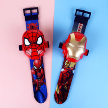Load image into Gallery viewer, 3D Projection Princess Elsa Children Watches Kids Cartoon Pattern Spiderman Iron Boys Watch Child Digital Wristwatches Relogio
