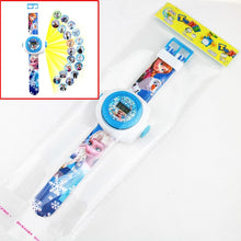 Load image into Gallery viewer, 3D Projection Princess Elsa Children Watches Kids Cartoon Pattern Spiderman Iron Boys Watch Child Digital Wristwatches Relogio
