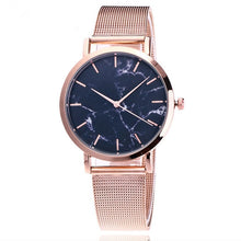 Load image into Gallery viewer, Women Marble Gold Silver Mesh Band Wrist Watch Digtal Quartz Watches Casual Fashion Rose Gold Wristwatch
