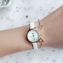 Load image into Gallery viewer, Gradient Jelly Color Cute Dial Watch Leather Strap Fashion Wild Literary Women Girls Student Wrist Watches Gift
