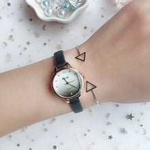 Load image into Gallery viewer, Gradient Jelly Color Cute Dial Watch Leather Strap Fashion Wild Literary Women Girls Student Wrist Watches Gift

